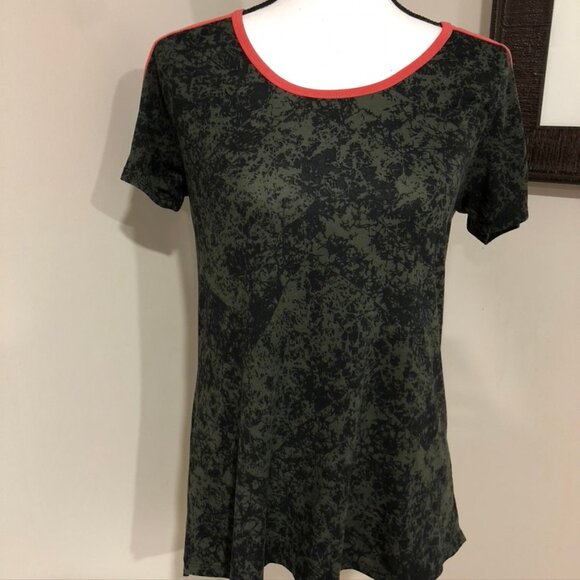 **LULAROE* Gray x Pink Short Sleeve Shirt Size XS - Picture 1 of 5